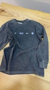 C2220 BASKILI YIKAMALI ANTRASİT UZUN KOL T-SHIRT