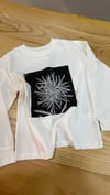 C2235 ÇİÇEK BASKILI UZUN KOL EKRU T-SHIRT
