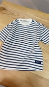 C2236 LACİVERT ÇİZGİLİ ÖRME CEPLİ T-SHIRT