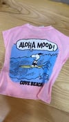 C2240 SNOOPY BASKILI YIKAMALI PEMBE T-SHIRT