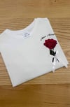 C2293 ZR GÜL BASKILI BEYAZ T-SHIRT