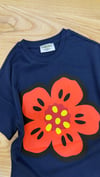 C2328 KNZ PAPATYA BASKILI LACİVERT T-SHIRT