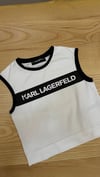 C2368 KARL L.SİYAH BİYE BASKI DETAYLI T-SHIRT