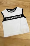 C2368 KARL L.SİYAH BİYE BASKI DETAYLI T-SHIRT