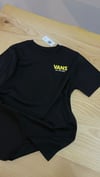C2383  VNS ÖN/ARKA FLAMİNGO BASKILI SİYAH T-SHIRT