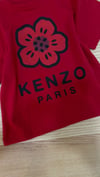 C2391 KNZ PAPATYA BASKILI KIRMIZI  T-SHIRT