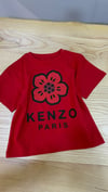C2391 KNZ PAPATYA BASKILI KIRMIZI  T-SHIRT