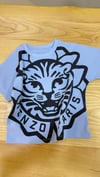 C2396 KNZ SIRT BASKILI MAVİ T-SHIRT 