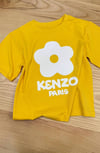 C2398 KNZ ÇİÇEK BASKILI SARI T-SHIRT