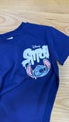 C2404 STITCH ÖN/ARKA BASKILI LACİVERT T-SHIRT
