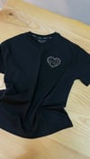 C2453 ALL S. ÖN/ARKA LEOPAR BASKILI SİYAH T-SHIRT