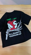 C2456 ALL S. ÖN/ARKA ELMA BASKILI SİYAH T-SHIRT