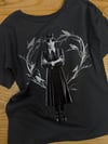 C2482 WEDNESDAY BASKILI ANTRASİT T-SHIRT
