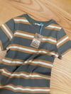 C2489 LITTLE C. ŞERİTLİ YEŞİL T-SHIRT