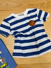 C2493 BASKET TOPU NAKIŞLI MAVİ ŞERİTLİ T-SHIRT