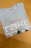 C2494 K-POP BASKILI AÇIK MAVİ T-SHIRT
