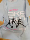C2494 K-POP BASKILI AÇIK MAVİ T-SHIRT