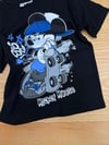 C2495 MICKEY BASKILI SİYAH T-SHIRT