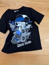 C2495 MICKEY BASKILI SİYAH T-SHIRT
