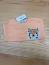 C2535 ÖRME APLİK DETAYLI SOMON İNCE SWEAT