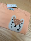 C2535 ÖRME APLİK DETAYLI SOMON İNCE SWEAT