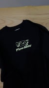 C2558 ÖN/ARKA KAYKAY BASKILI SİYAH UZUN KOL T-SHIRT