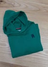 C2562 KAPÜŞONLU NAKIŞLI YEŞİL SWEAT