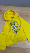 C2568 KNZ KAPÜŞONLU BASKILI SARI SWEAT 