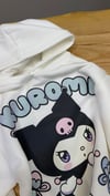 C2579 KUROMİ KAPÜŞONLU BEYAZ SWEAT
