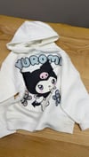 C2579 KUROMİ KAPÜŞONLU BEYAZ SWEAT