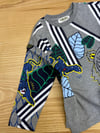 C2805 KNZ BASKILI GRİ UZUN KOL T-SHIRT