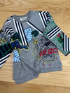 C2805 KNZ BASKILI GRİ UZUN KOL T-SHIRT