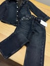 C2810 ZR TAŞLAMALI UNISEX ÇOCUK DENİM TAKIM