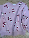 C2812 H.M BASTON ŞEKER DESENLİ PEMBE SWEAT