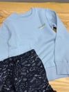 C2835 J&J SIRT BASKILI MAVİ SWEAT