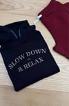 C2838 NAKIŞLI KAPÜŞONLU LACİVERT SWEAT