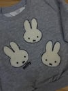 C2857 TAVŞAN PUNCH NAKIŞLI GRİ SWEAT