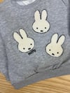 C2857 TAVŞAN PUNCH NAKIŞLI GRİ SWEAT