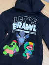 C2864 BRAWLES BASKILI KAPÜŞONLU SİYAH SWEAT