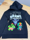 C2864 BRAWLES BASKILI KAPÜŞONLU SİYAH SWEAT