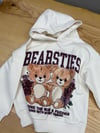 C2865 BEAR BASKILI KAPÜŞONLU KREM SWEAT