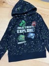 C2869 M.CRAFT BASKILI KAPÜŞONLU SİYAH SWEAT