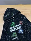 C2869 M.CRAFT BASKILI KAPÜŞONLU SİYAH SWEAT