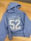 C2872 DANTEL NAKIŞLI KAPÜŞONLU MAVİ SWEAT