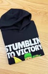 C2873 STUMBLE BASKILI KAPÜŞONLU SİYAH SWEAT