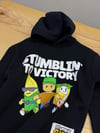 C2873 STUMBLE BASKILI KAPÜŞONLU SİYAH SWEAT