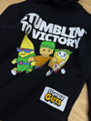 C2873 STUMBLE BASKILI KAPÜŞONLU SİYAH SWEAT