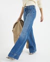 K2069 R.ISLAND GOLD DÜĞMELİ MAVİ WİDE LEG JEAN