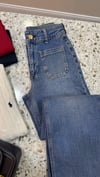 K2069 R.ISLAND GOLD DÜĞMELİ MAVİ WİDE LEG JEAN