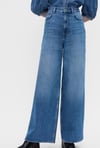 K3225 GENİŞ PAÇA MAVİ İNCE DENİM PANTOLON